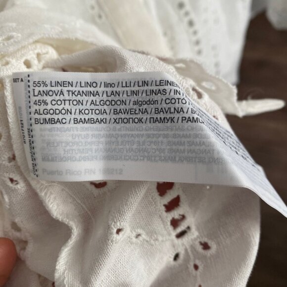 MNG Mango Swiss Embroidery Linen Blouse 2 - Picture 8 of 9